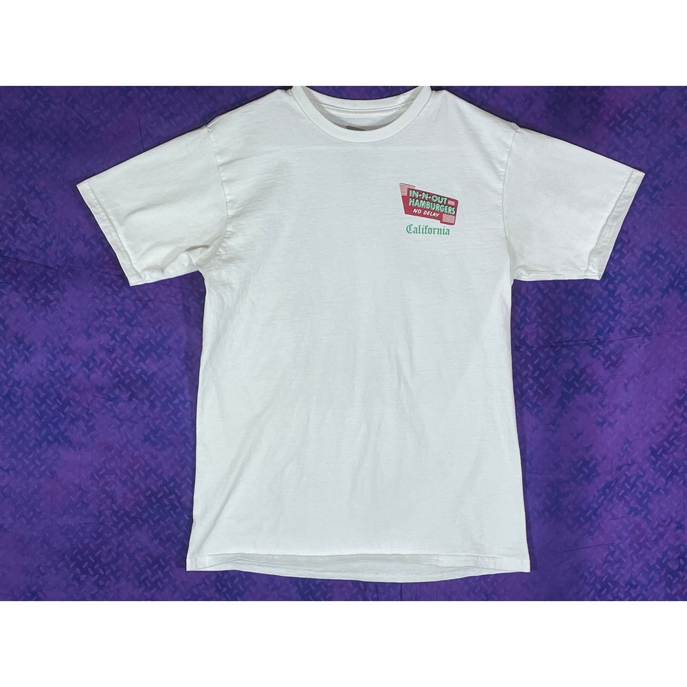 In-N-Out Burger California Muscle Car Graphic T-Shirt Mens Medium White USA Made